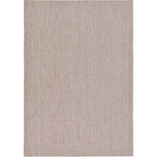 Rug Unique Loom Outdoor Solid Beige Rectangular 6' 0 x 9' 0