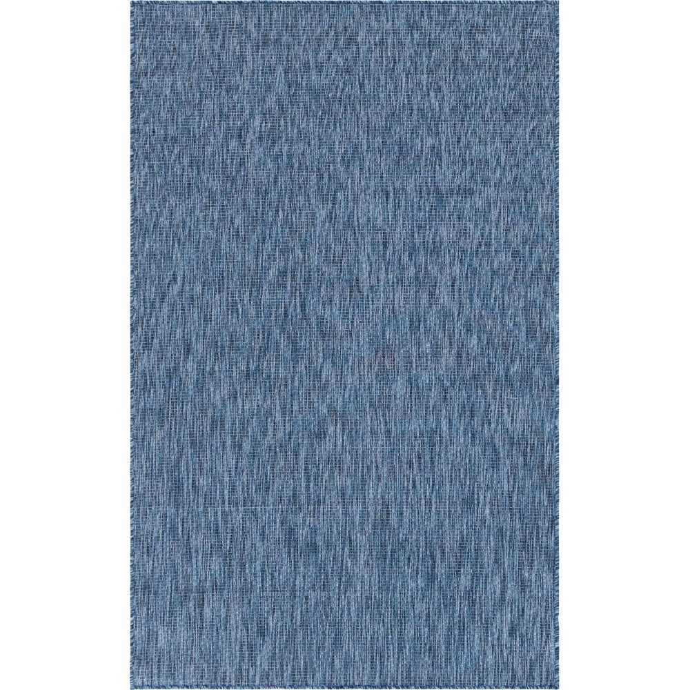Rug Unique Loom Outdoor Solid Navy Blue Rectangular 5' 0 x 8' 0 Rug Unique Loom Outdoor Solid Navy Blue Rectangular 5' 0 x 8' 0