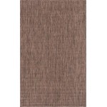 Rug Unique Loom Outdoor Solid Light Brown Rectangular 5' 0 x 8' 0