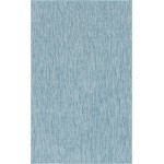 Rug Unique Loom Outdoor Solid Aquamarine Rectangular 5' 0 x 8' 0