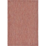 Rug Unique Loom Outdoor Solid Rust Red Rectangular 4' 0 x 6' 0