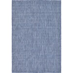 Rug Unique Loom Outdoor Solid Navy Blue Rectangular 4' 0 x 6' 0