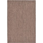 Rug Unique Loom Outdoor Solid Light Brown Rectangular 4' 0 x 6' 0