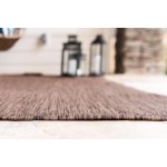 Rug Unique Loom Outdoor Solid Light Brown Rectangular 4' 0 x 6' 0