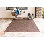 Rug Unique Loom Outdoor Solid Light Brown Rectangular 4' 0 x 6' 0