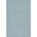 Rug Unique Loom Outdoor Solid Aquamarine Rectangular 4' 0 x 6' 0