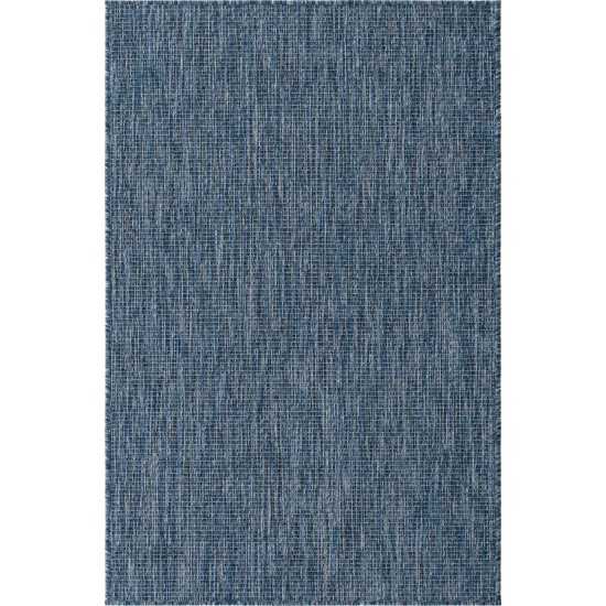 Rug Unique Loom Outdoor Solid Navy Blue Rectangular 3' 3 x 5' 3