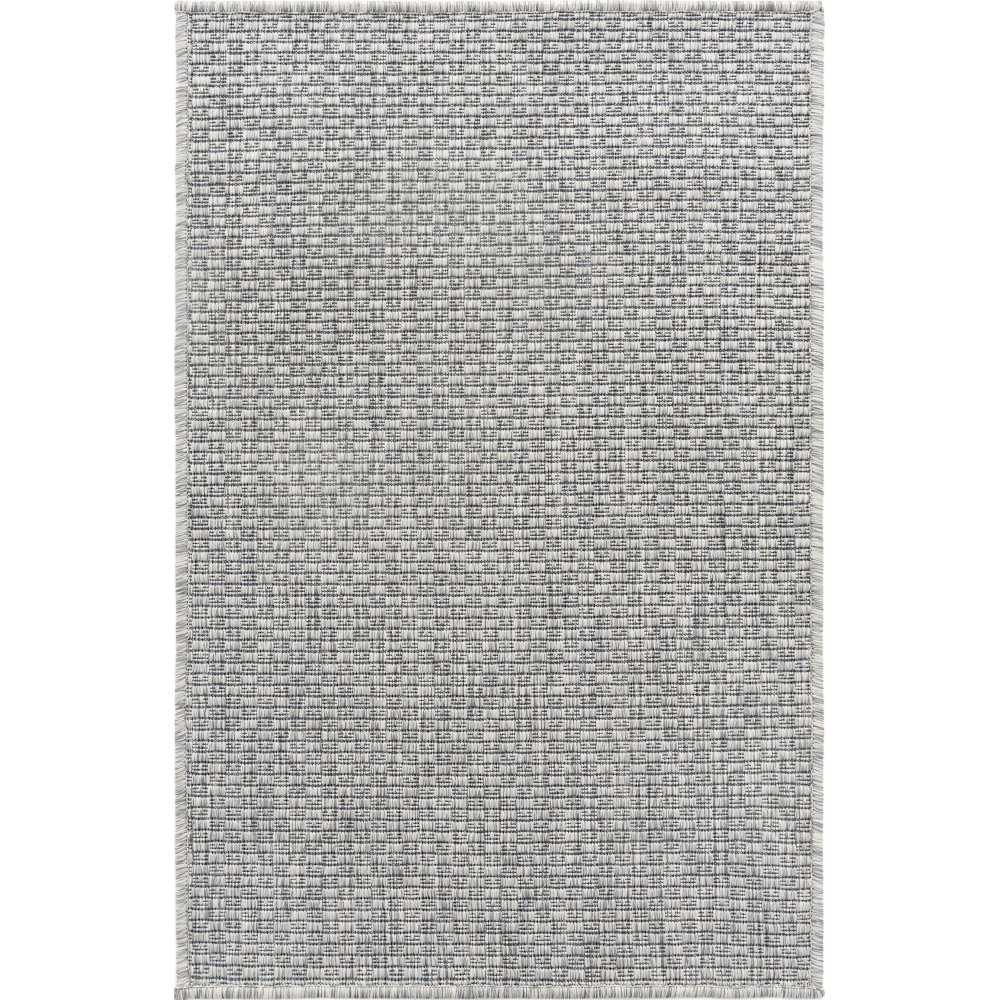 Rug Unique Loom Outdoor Solid Light Gray Rectangular 2' 0 x 3' 0