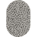 Rug Unique Loom Outdoor Safari Black Oval 5' 3 x 8' 0