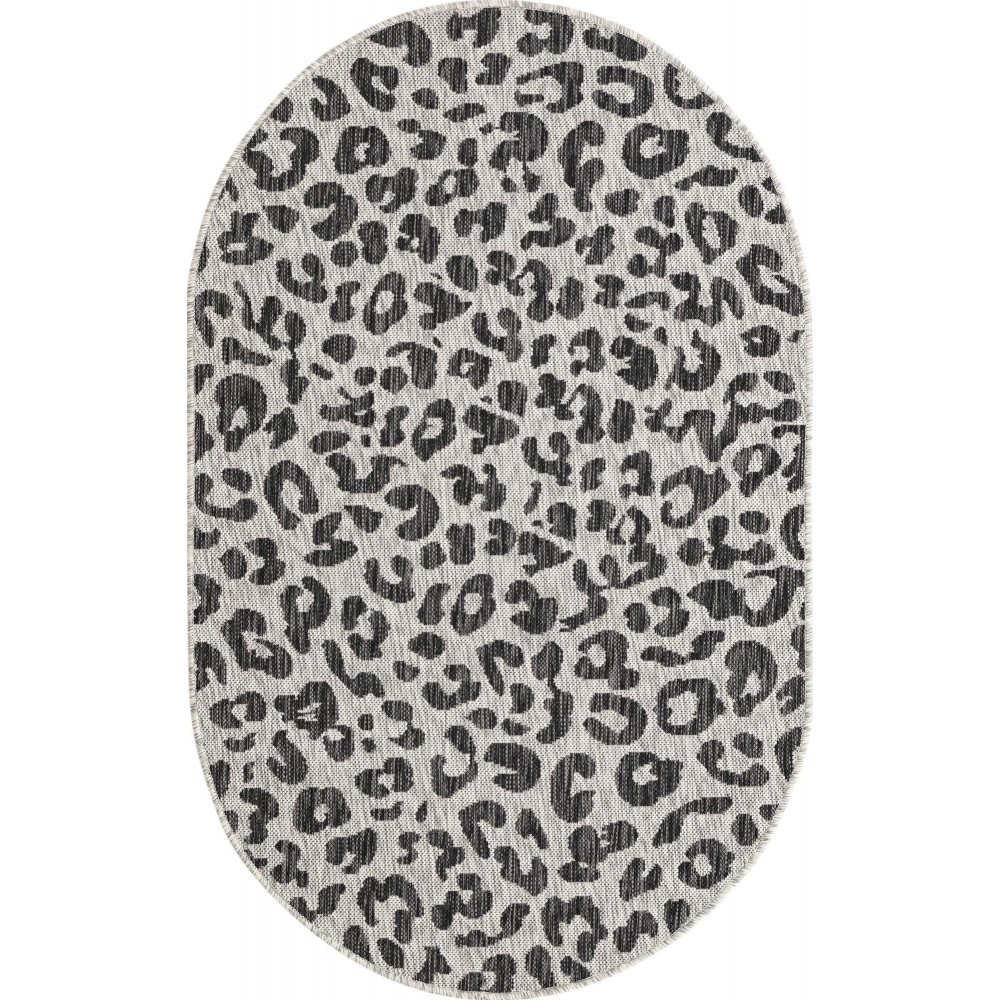 Rug Unique Loom Outdoor Safari Black Oval 3' 3 x 5' 3 Rug Unique Loom Outdoor Safari Black Oval 3' 3 x 5' 3