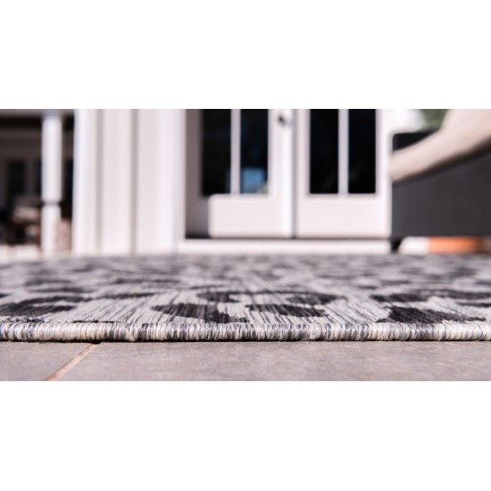 Rug Unique Loom Outdoor Safari Black Round 3' 3 x 3' 3