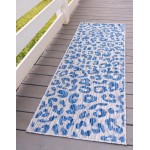 Rug Unique Loom Outdoor Safari Blue Runner 2' 0 x 6' 0