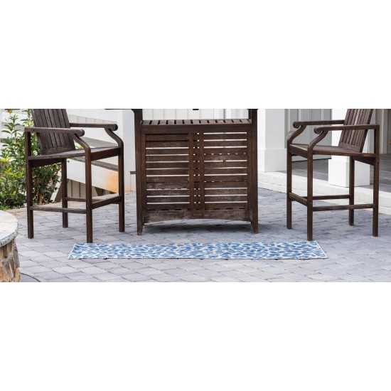 Rug Unique Loom Outdoor Safari Blue Runner 2' 0 x 6' 0