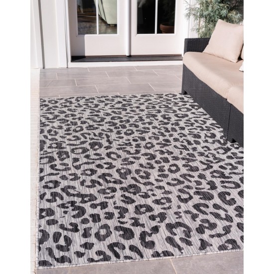 Rug Unique Loom Outdoor Safari Black Rectangular 10' 0 x 14' 0