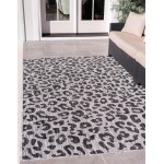 Rug Unique Loom Outdoor Safari Black Rectangular 10' 0 x 13' 0