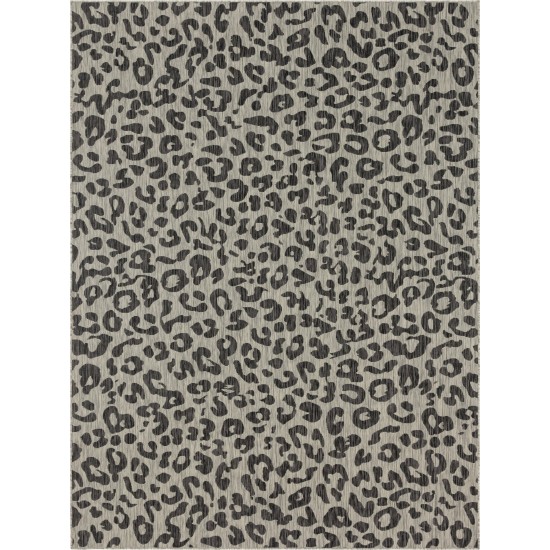 Rug Unique Loom Outdoor Safari Black Rectangular 9' 0 x 12' 0