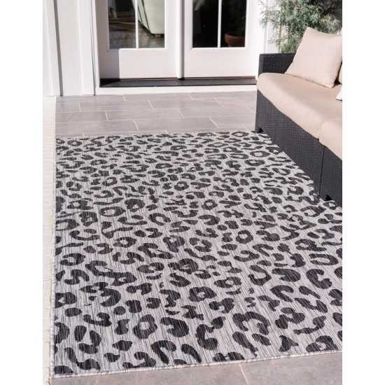 Rug Unique Loom Outdoor Safari Black Rectangular 9' 0 x 12' 0