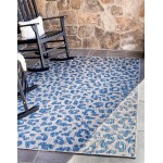 Rug Unique Loom Outdoor Safari Blue Rectangular 9' 0 x 12' 0