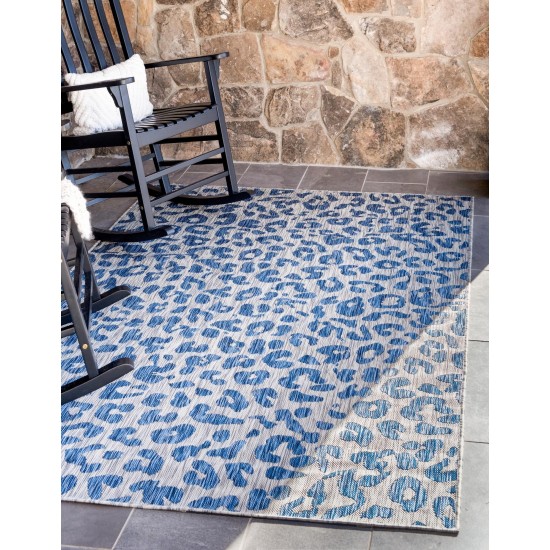 Rug Unique Loom Outdoor Safari Blue Rectangular 9' 0 x 12' 0