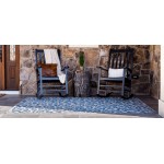 Rug Unique Loom Outdoor Safari Blue Rectangular 9' 0 x 12' 0