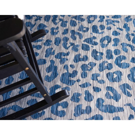 Rug Unique Loom Outdoor Safari Blue Rectangular 9' 0 x 12' 0