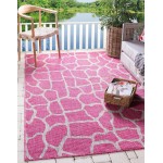 Rug Unique Loom Outdoor Safari Pink Rectangular 9' 0 x 12' 0