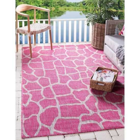 Rug Unique Loom Outdoor Safari Pink Rectangular 9' 0 x 12' 0