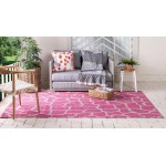 Rug Unique Loom Outdoor Safari Pink Rectangular 9' 0 x 12' 0