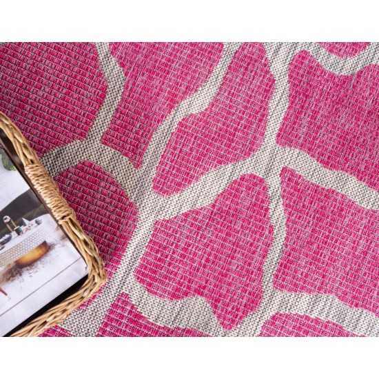 Rug Unique Loom Outdoor Safari Pink Rectangular 9' 0 x 12' 0