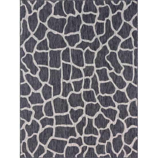 Rug Unique Loom Outdoor Safari Dark Gray Rectangular 9' 0 x 12' 0