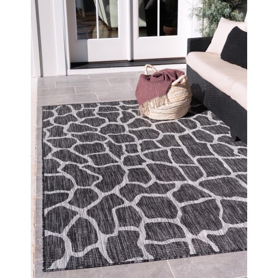 Rug Unique Loom Outdoor Safari Dark Gray Rectangular 9' 0 x 12' 0