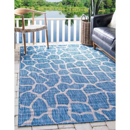 Rug Unique Loom Outdoor Safari Blue Rectangular 9' 0 x 12' 0