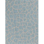 Rug Unique Loom Outdoor Safari Aqua Blue Rectangular 9' 0 x 12' 0