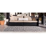 Rug Unique Loom Outdoor Safari Black Rectangular 8' 0 x 11' 4
