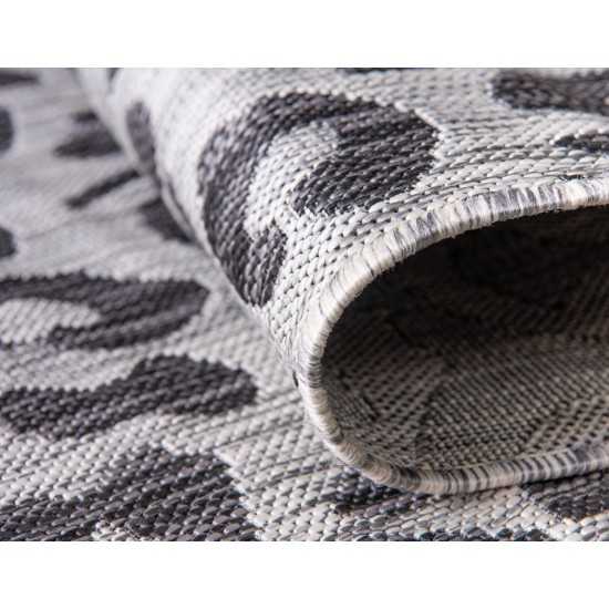 Rug Unique Loom Outdoor Safari Black Rectangular 8' 0 x 11' 4