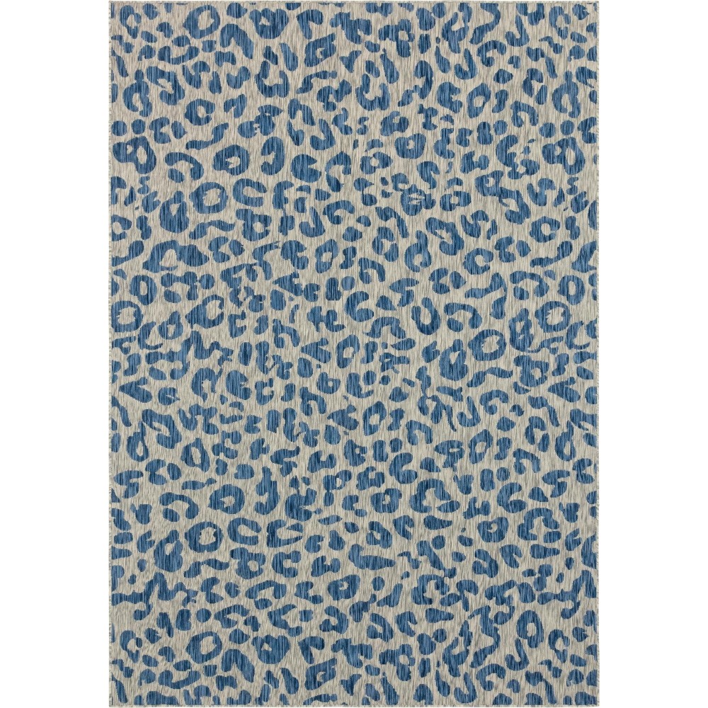 Rug Unique Loom Outdoor Safari Blue Rectangular 8' 0 x 11' 4