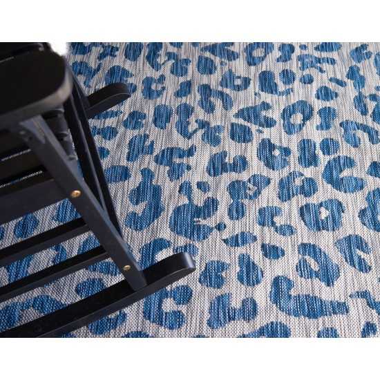 Rug Unique Loom Outdoor Safari Blue Rectangular 8' 0 x 11' 4