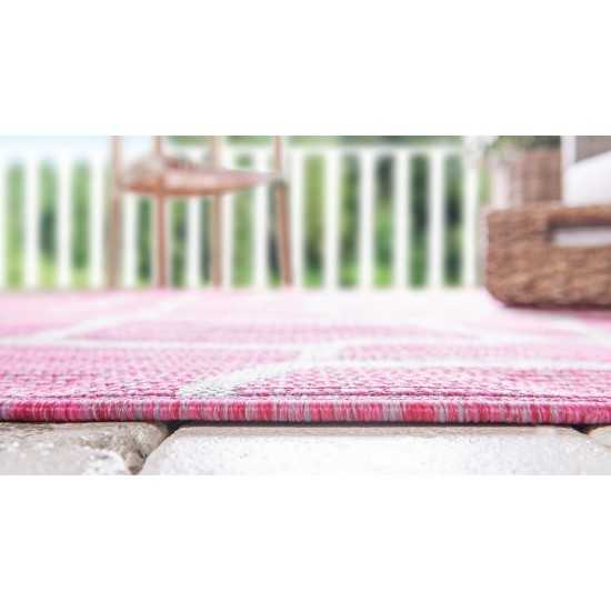 Rug Unique Loom Outdoor Safari Pink Rectangular 8' 0 x 11' 4