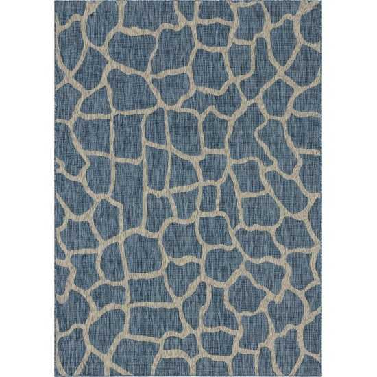 Rug Unique Loom Outdoor Safari Blue Rectangular 8' 0 x 11' 4