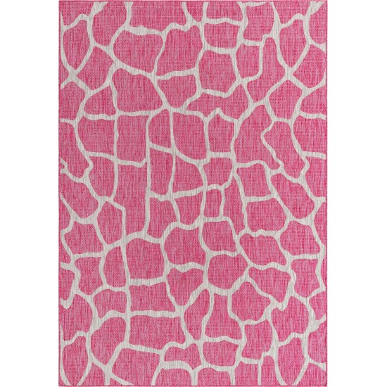 Rug Unique Loom Outdoor Safari Pink Rectangular 7' 0 x 10' 0