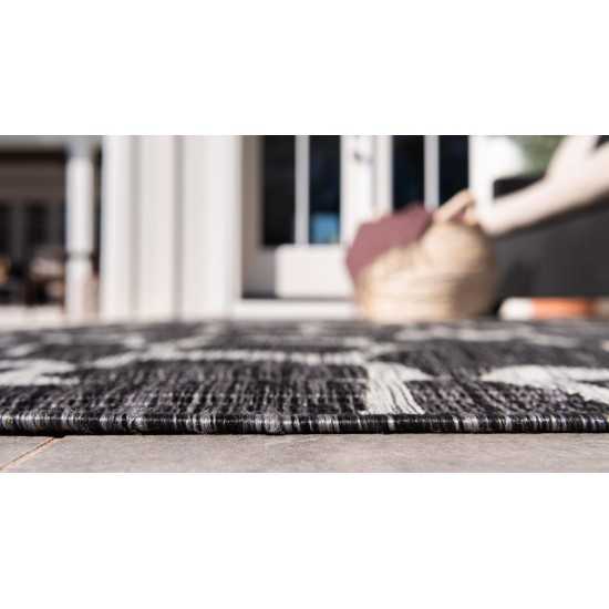 Rug Unique Loom Outdoor Safari Dark Gray Rectangular 7' 0 x 10' 0