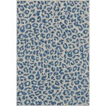 Rug Unique Loom Outdoor Safari Blue Rectangular 6' 0 x 9' 0