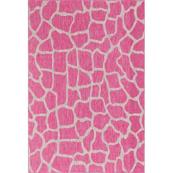 Rug Unique Loom Outdoor Safari Pink Rectangular 6' 0 x 9' 0