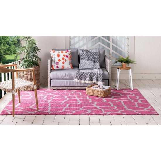 Rug Unique Loom Outdoor Safari Pink Rectangular 6' 0 x 9' 0