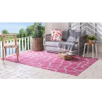 Rug Unique Loom Outdoor Safari Pink Rectangular 6' 0 x 9' 0