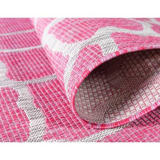 Rug Unique Loom Outdoor Safari Pink Rectangular 6' 0 x 9' 0