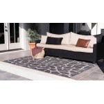 Rug Unique Loom Outdoor Safari Dark Gray Rectangular 6' 0 x 9' 0