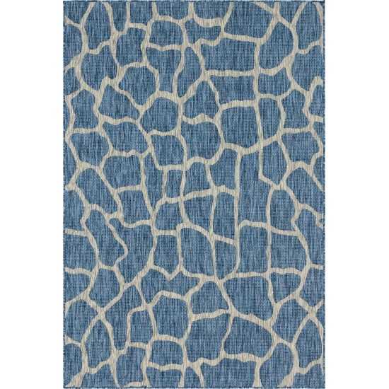 Rug Unique Loom Outdoor Safari Blue Rectangular 6' 0 x 9' 0