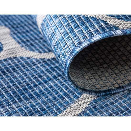 Rug Unique Loom Outdoor Safari Blue Rectangular 6' 0 x 9' 0