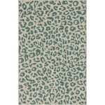 Rug Unique Loom Outdoor Safari Teal Rectangular 5' 0 x 8' 0